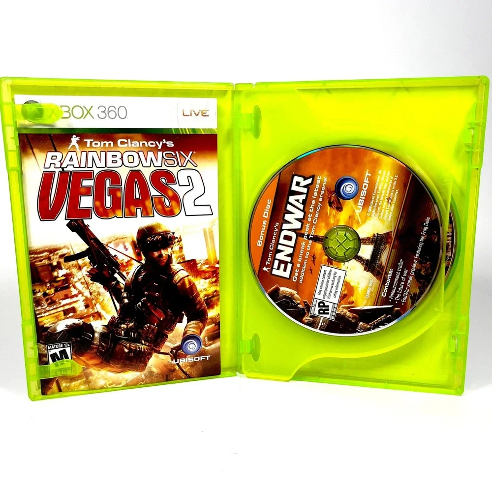 Tom Clancy's Rainbow Six Vegas 2 Xbox 360 Video Game Bonus Disc EndWar Bundle